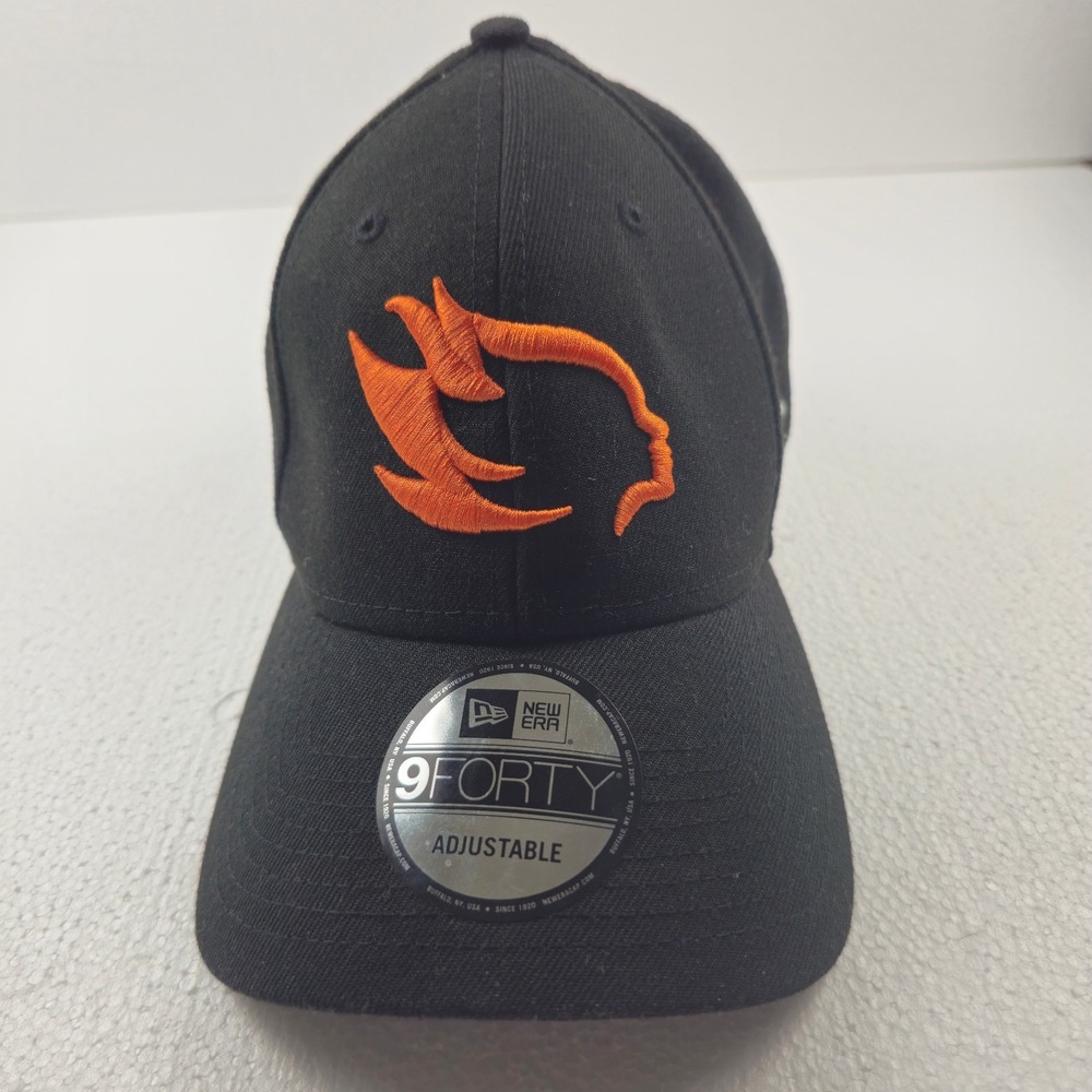 New Era 9FORTY Peer Forward Adjustable Strapback Hat Cap Black Orange Embroidere